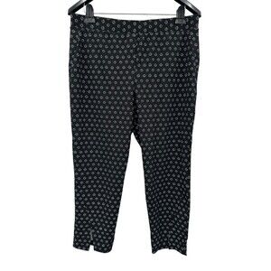 Vince Camuto Large Pants Crepe Pull On Slim Ankle Business Casual Black White